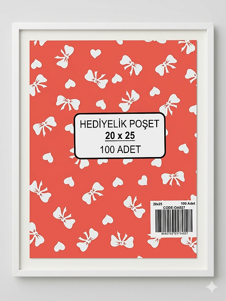 100  Adet Metalize Bantlı Poşet 20x25 Cm 100 Adet