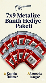 10.000 Adet 7x9 Metalize Bantlı Hediye Poşeti 7x9 Cm 10.000 Adet Hediye Paketi