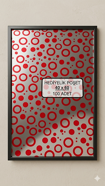 100 Adet 40x60 Metalize Hediye Paketi 40x60 cm Kendinden Bantlı Renkli Hediye Paketi