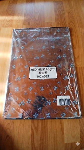 100 Adet 30x45 Metalize Hediye Paketi 30x45 cm Kendinden Bantlı Renkli Hediye Paketi