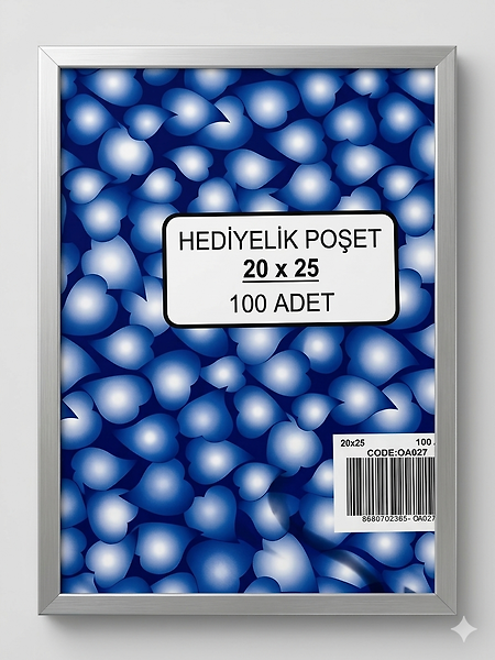 100  Adet Metalize Bantlı Poşet 20x25 Cm 100 Adet