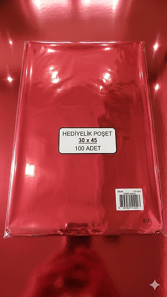 100 Adet 30x45 Metalize Hediye Paketi 30x45 cm Kendinden Bantlı Renkli Hediye Paketi