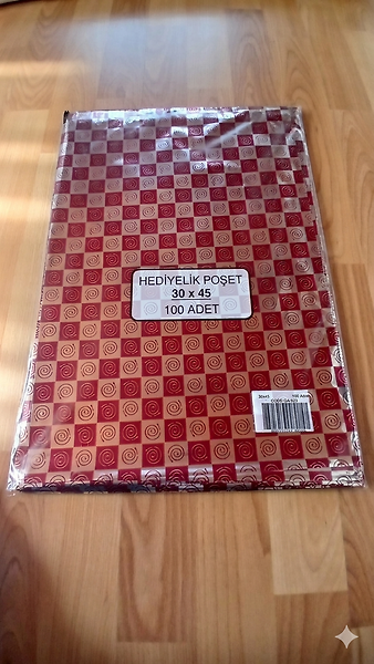 100 Adet 30x45 Metalize Hediye Paketi 30x45 cm Kendinden Bantlı Renkli Hediye Paketi