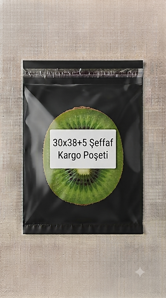 30x38+5 Biryüzü Şeffaf Kargo Poşeti