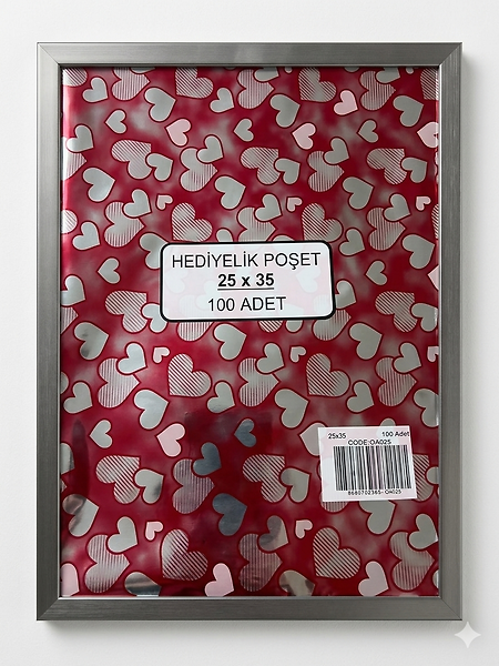 100 Adet 25x35 Metalize Hediye Paketi 25x35 cm Kendinden Bantlı Renkli Hediye Paketi