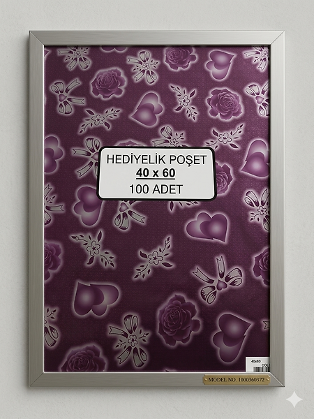 100 Adet 40x60 Metalize Hediye Paketi 40x60 cm Kendinden Bantlı Renkli Hediye Paketi