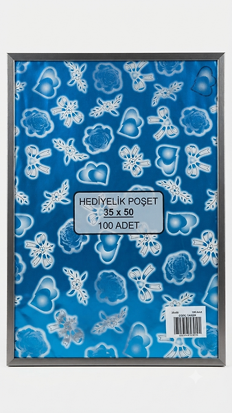 100 Adet 35x50  Metalize Hediye Paketi 35x50cm Kendinden Bantlı Renkli Hediye Paketi