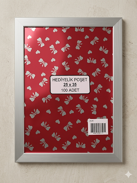 100 Adet 25x35 Metalize Hediye Paketi 25x35 cm Kendinden Bantlı Renkli Hediye Paketi