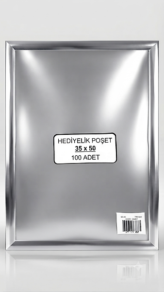 100 Adet 35x50  Metalize Hediye Paketi 35x50cm Kendinden Bantlı Renkli Hediye Paketi