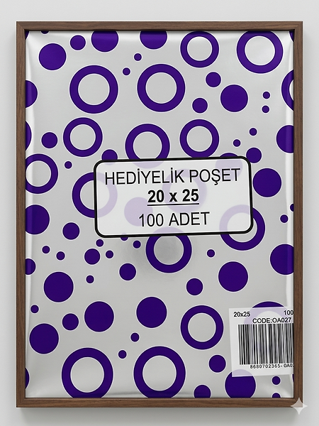 100  Adet Metalize Bantlı Poşet 20x25 Cm 100 Adet
