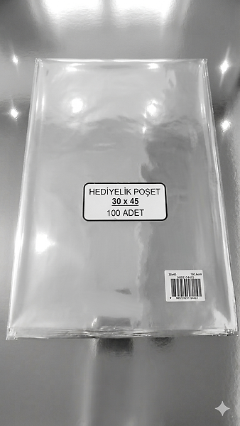 100 Adet 30x45 Metalize Hediye Paketi 30x45 cm Kendinden Bantlı Renkli Hediye Paketi