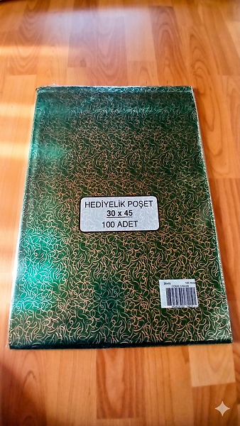 100 Adet 30x45 Metalize Hediye Paketi 30x45 cm Kendinden Bantlı Renkli Hediye Paketi