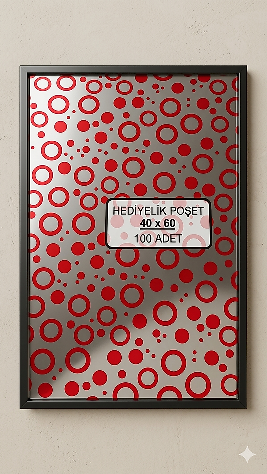 100 Adet 40x60 Metalize Hediye Paketi 40x60 cm Kendinden Bantlı Renkli Hediye Paketi