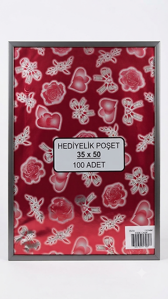 100 Adet 35x50  Metalize Hediye Paketi 35x50cm Kendinden Bantlı Renkli Hediye Paketi