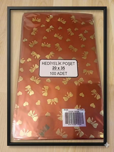 20x35/100 Adet Metalize Bantlı Hediye Paketi