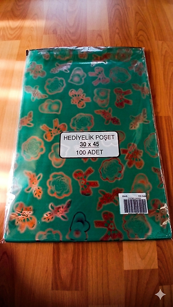 100 Adet 30x45 Metalize Hediye Paketi 30x45 cm Kendinden Bantlı Renkli Hediye Paketi