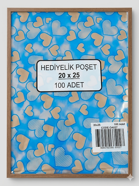 100  Adet Metalize Bantlı Poşet 20x25 Cm 100 Adet