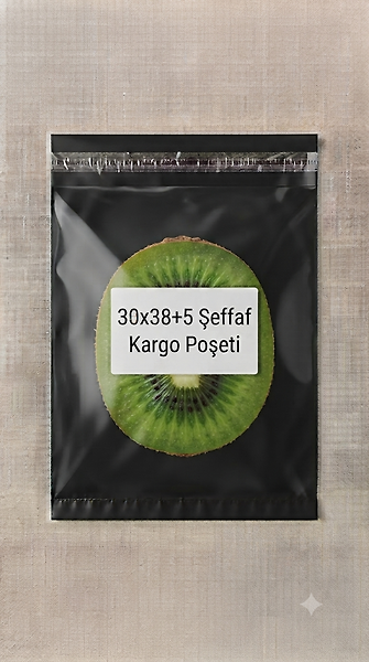 30x38+5 Biryüzü Şeffaf Kargo Poşeti