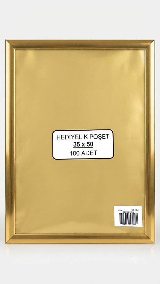 100 Adet 35x50  Metalize Hediye Paketi 35x50cm Kendinden Bantlı Renkli Hediye Paketi