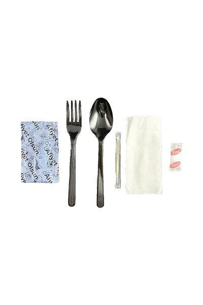 50 Adet 6'lı Set (kaşık.çatal.tuz.kürdan.kolonyalı mendil.peçete)