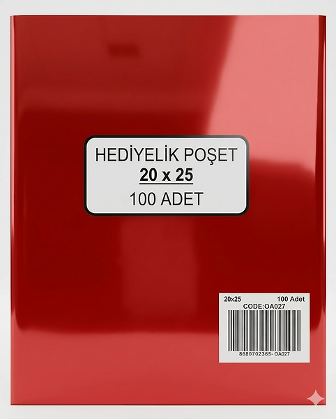 100  Adet Metalize Bantlı Poşet 20x25 Cm 100 Adet
