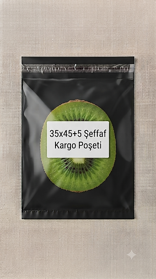 35x45+5 Biryüzü Şeffaf Kargo Poşeti