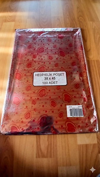 100 Adet 30x45 Metalize Hediye Paketi 30x45 cm Kendinden Bantlı Renkli Hediye Paketi