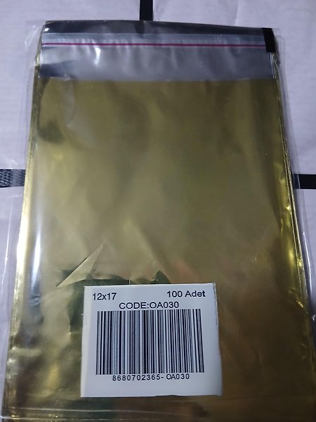 10.000 Adet 12x17 Metalize Bantlı Hediye Poşeti 12x17  Cm 10.000 Adet Hediye Paketi